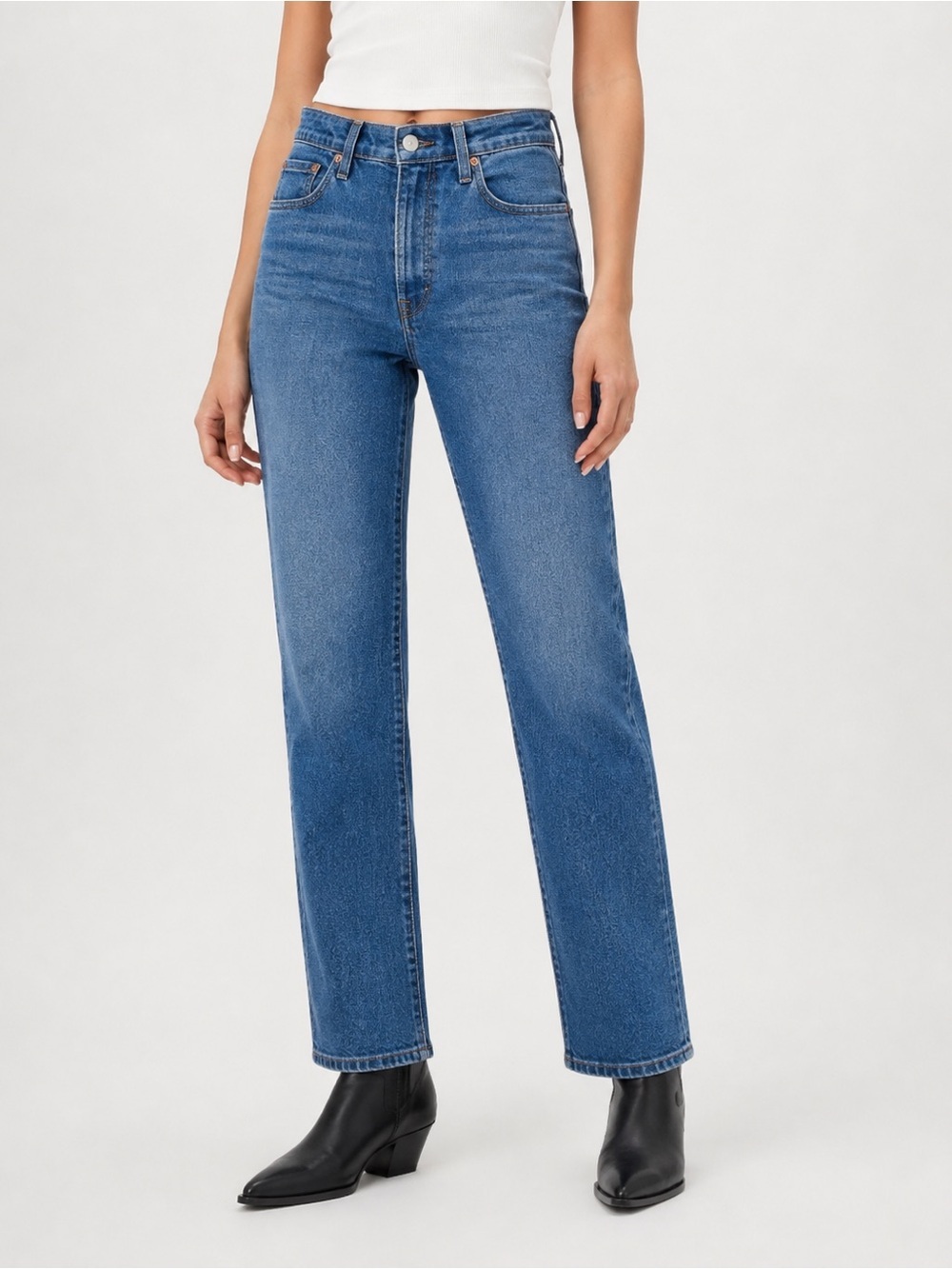 Levi's Ribcage Straight Ankle Jeans Classic Blue Size 29  w29 l27